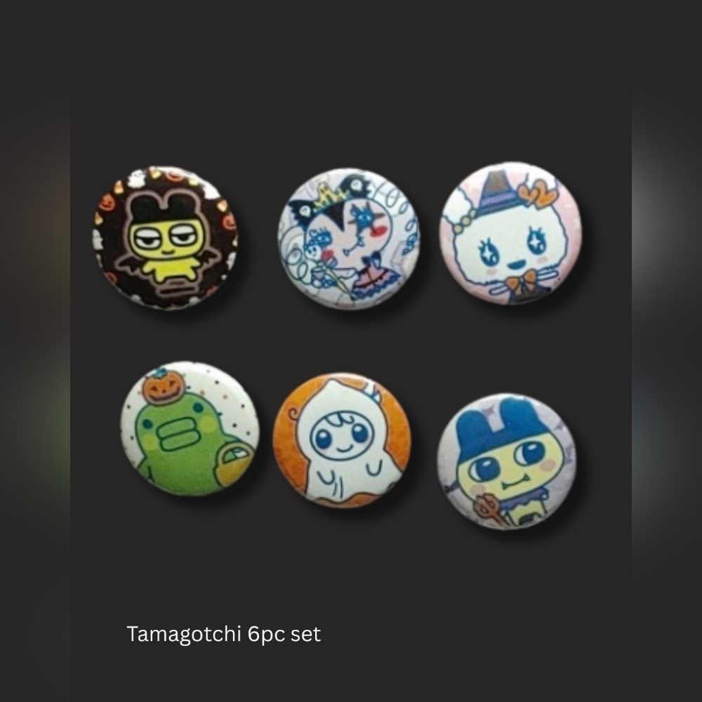 Tamagotchi Halloween 6pc Button Pin Set